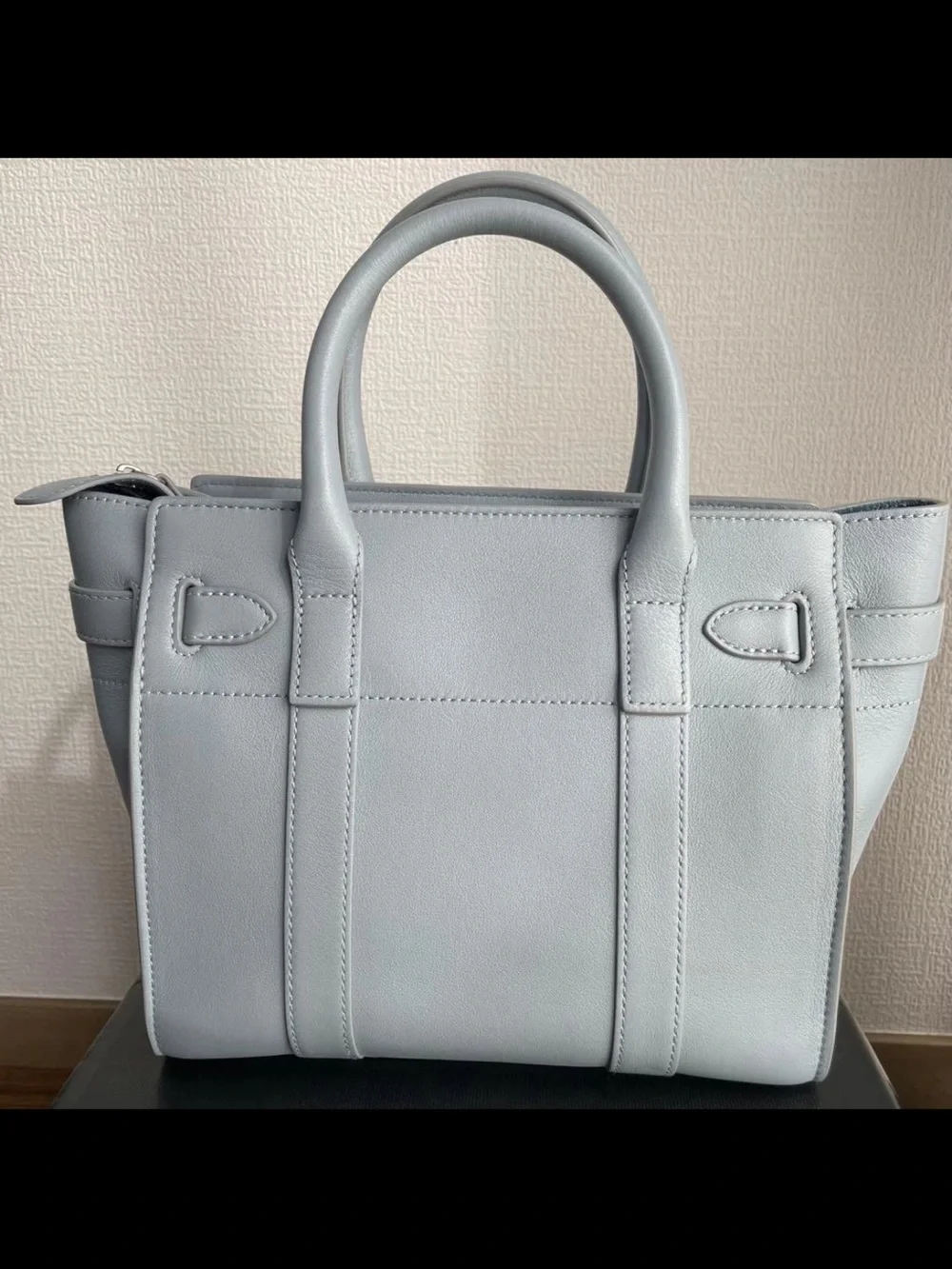 Mulberry Light Blue Leather Satchel with Postman's Lock